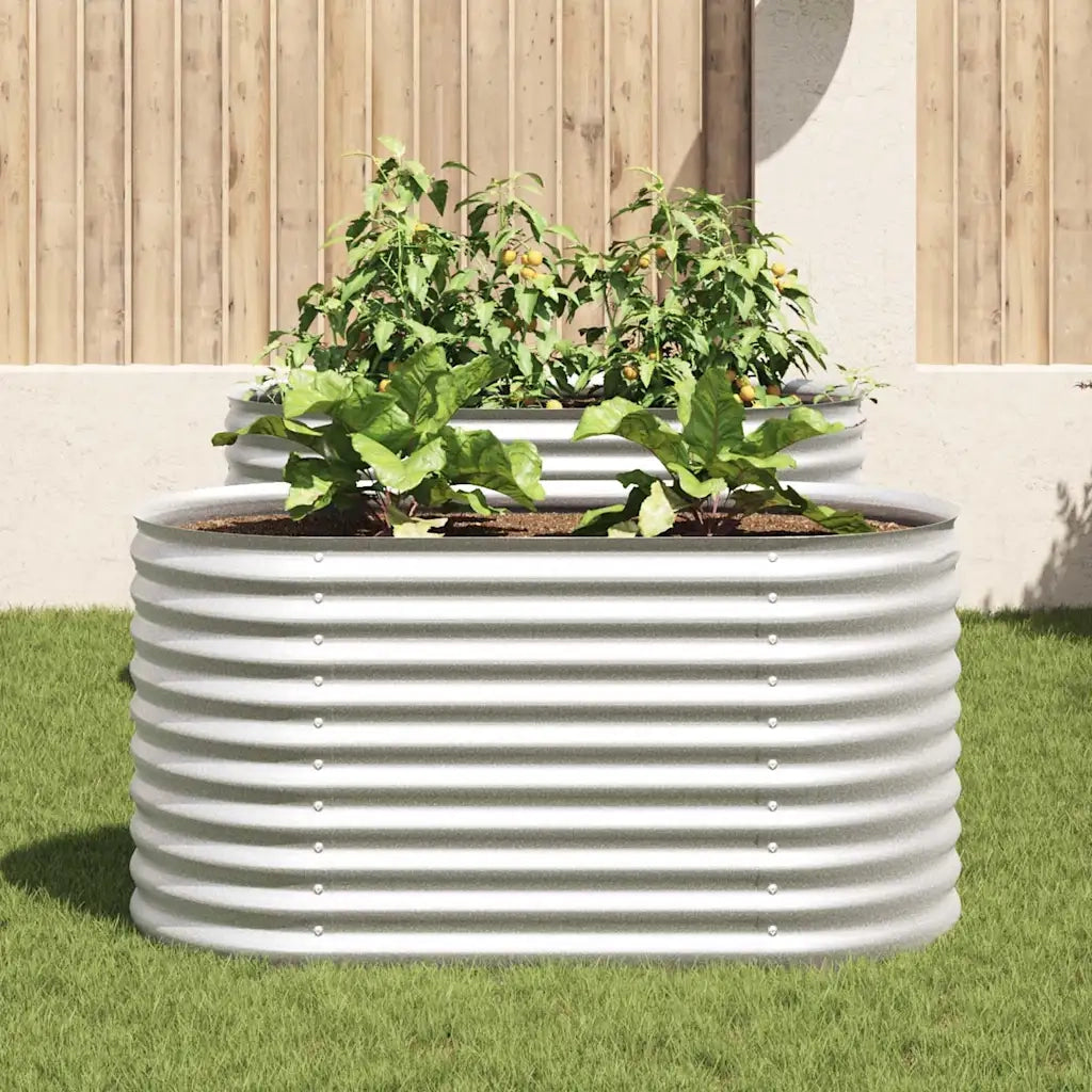 Letto Rialzato Giardino 160x80x81 cm in Acciaio Zincato Argento 45514