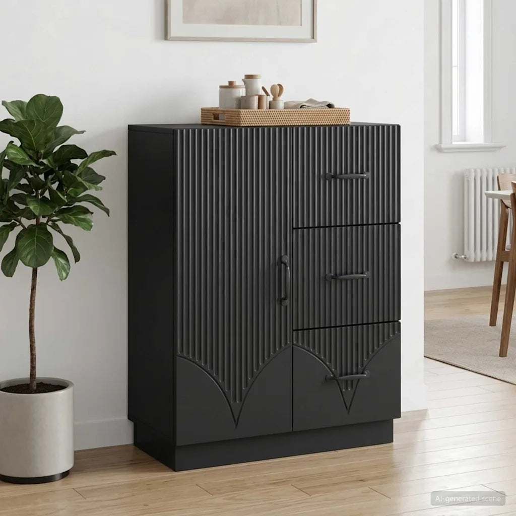 Credenza Nero 66 x 34,5 x 87 cm Legno ingegnerizzato 895316