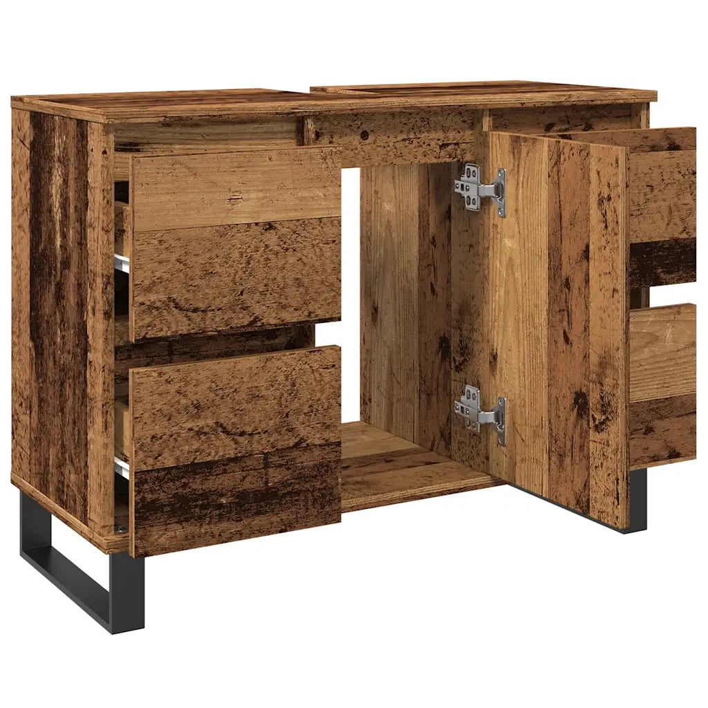 vidaXL Mobile da Bagno Legno Antico 80x33x60 cm in Truciolato