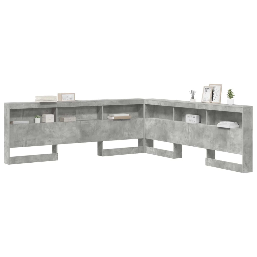 Testata contenitore Grigio cemento 180 cm Legno multistrato 3335512