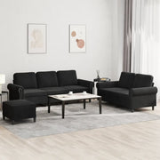 Set di Divani 3 pz con Cuscini Nero in Velluto 3202265