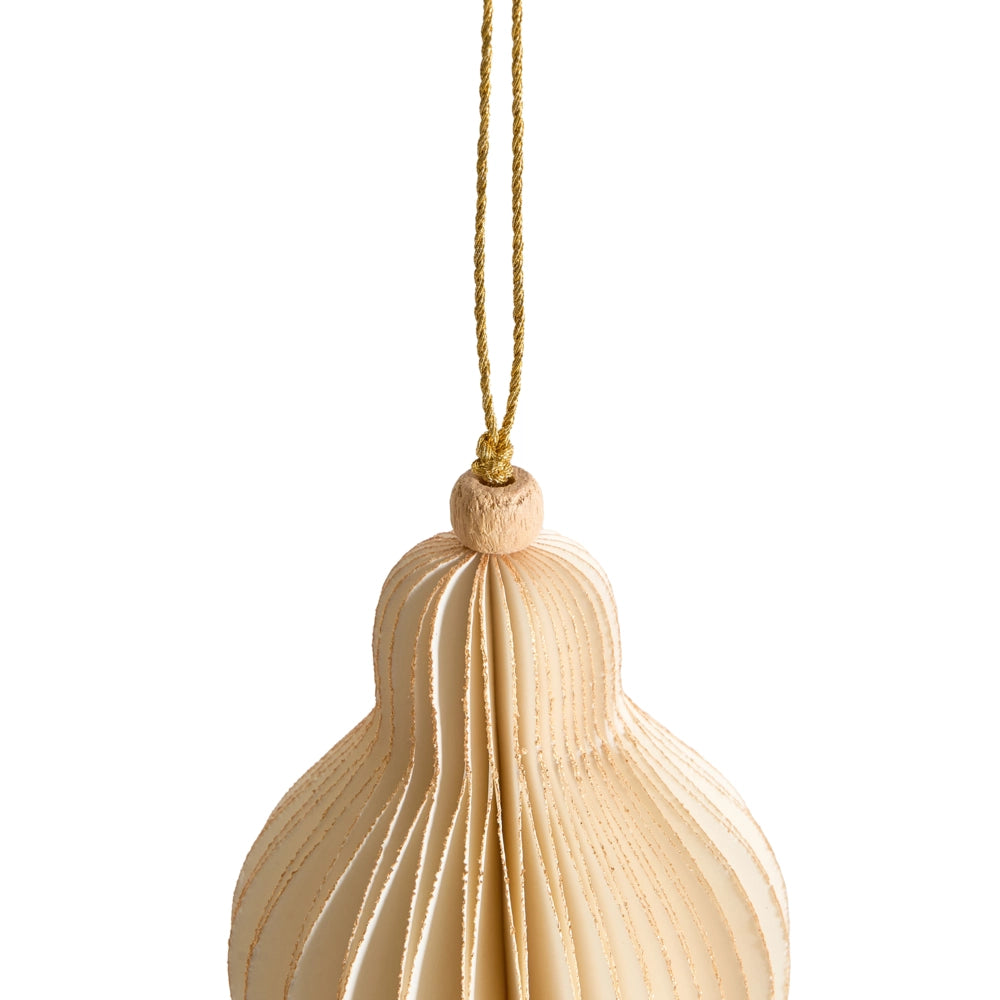 Set di 20 palline di Natale beige in carta a nido d'ape Ornamenti da appendere Decorazioni 3D per Natale