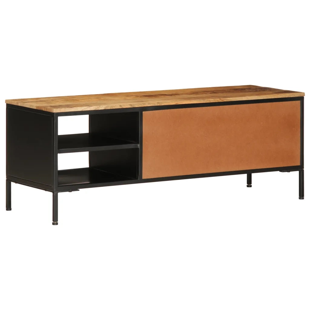 Mobile Porta TV 110x35x40 cm in Legno Massello di Mango Grezzo 376044