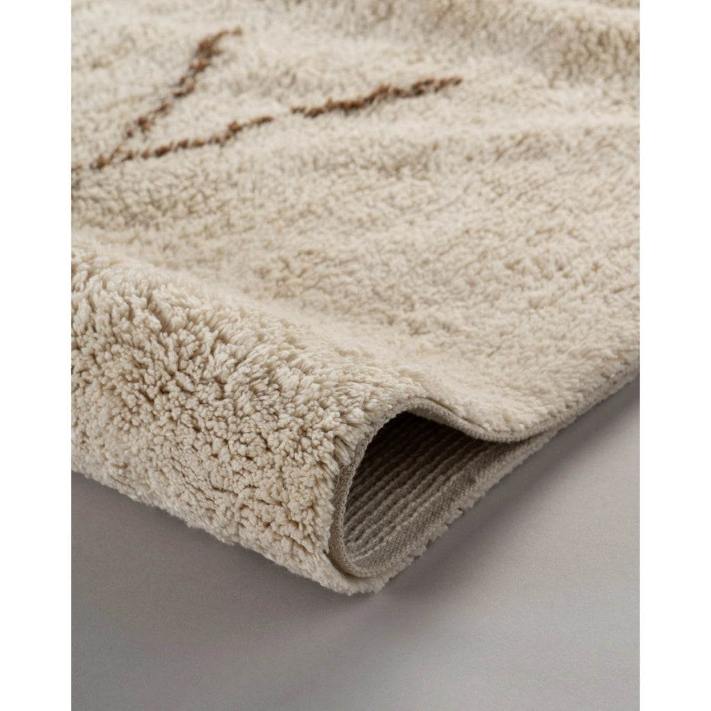 Tappeto Alena 100 in Cotone Crema e Marrone