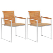 Sedie da Giardino 2 pz con Cuscini in Legno Acacia e Acciaio