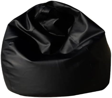 My Brand Pouf Poltrona a Sacco Nero Similpelle Sfoderabile 70x110 cm