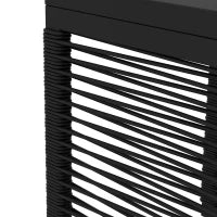 Set da Giardino in Rattan con 2 Poltroncine con Cuscini e Tavolino da Caffè in Vetro, Nero