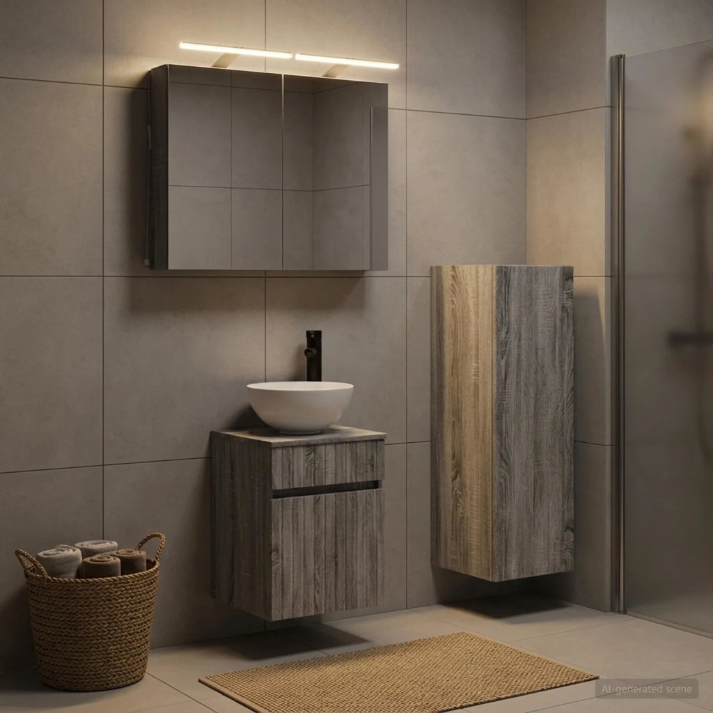 Set di mobili per il bagno 4 pz Sonoma grigio 3407460