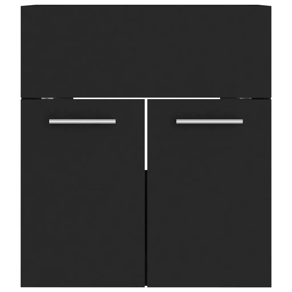 Set Mobili da Bagno Nero in Truciolato