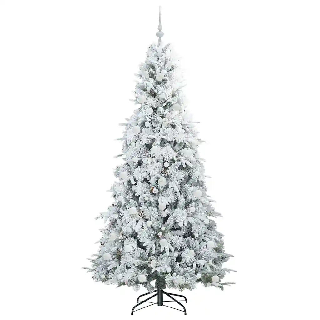 Albero di Natale | Decorazioni natalizie Artificiale con Rami Pieghevoli Bianco 210 cm