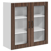 Pensile da cucina | Mobile in vetro da parete LUCCA Rovere Marrone 80 x 31 x 80 cm