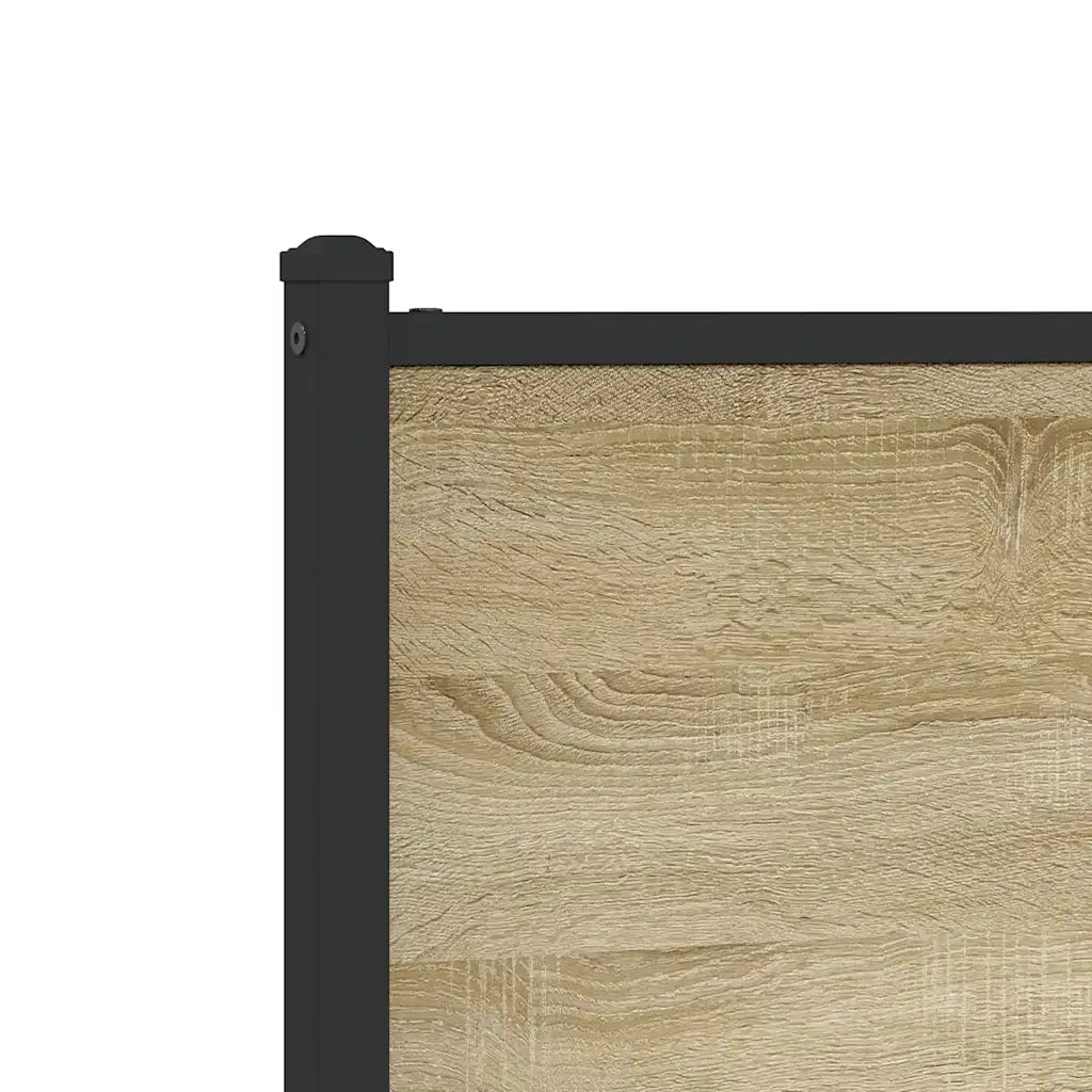 vidaXL Giroletto senza Materaso in Metallo Rovere Sonoma 150x200 cm