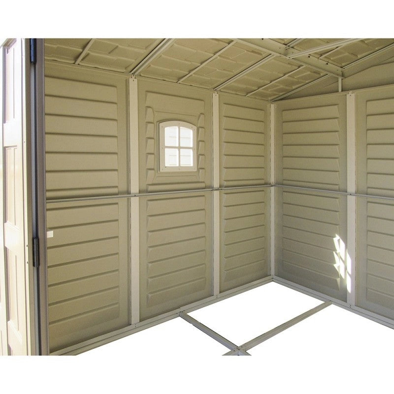 Casetta Box da Giardino 325x319x233 cm in PVC Avorio/Marrone