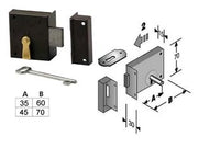 SERRATURA DA APPLICARE PER CANTINE 188- - entrata mm.45 lunghezza mm.70 DX - 2 pezzi BONAITI