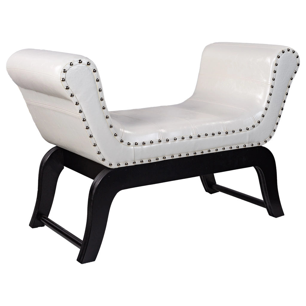 Sgabello in similpelle bianca 90x40x65h