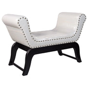Sgabello in similpelle bianca 90x40x65h