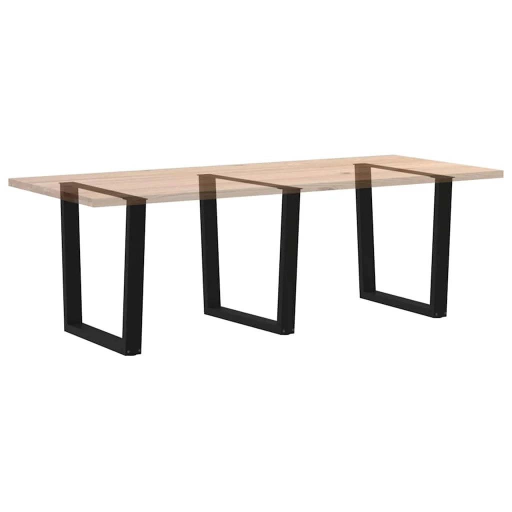 Set di 3 gambe regolabili per tavolo da pranzo a forma di V 80 x 73 cm design moderno acciaio nero 02_0056950