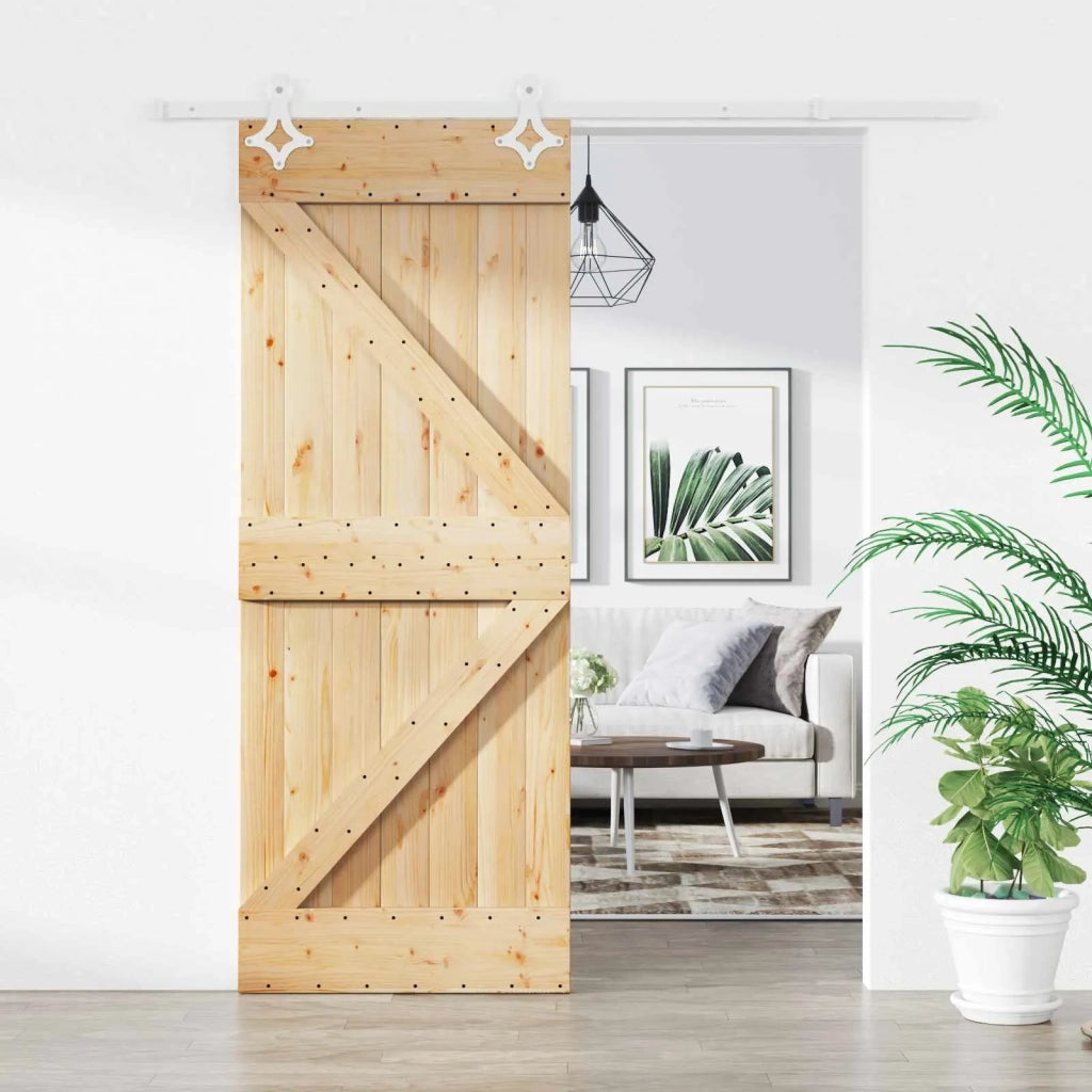 Porta scorrevole Naturale e Bianco 85 x 210 cm