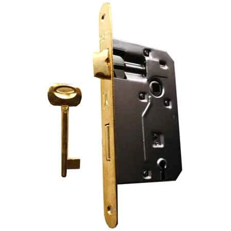 SERRATURA PER PORTE IN LEGNO 'PATENT' FRONTALE BORDO TONDO BONAITI E50 Bronzata - BONAITI
