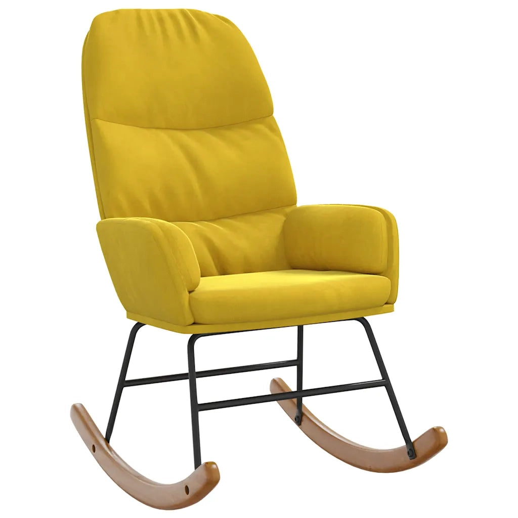 Sedia a Dondolo Gialla in Velluto 4102628