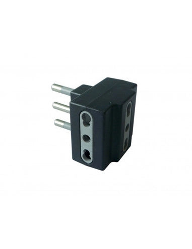 ADATTATORE TRIPLO 16A 2P+T - presa 10/16A 2P+T - Colore Nero - ELECTRALINE