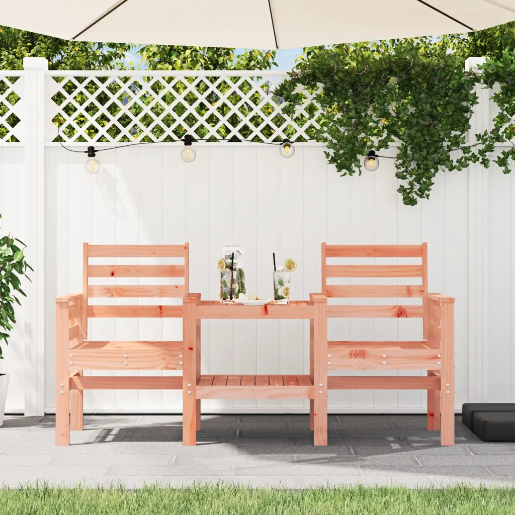 Panca da Giardino con Tavolino 2 Posti Legno Massello Douglas 825161