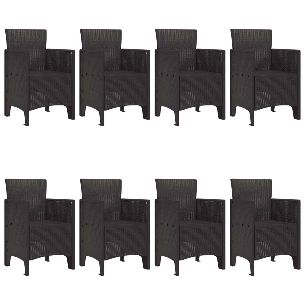 Set da Pranzo per Giardino 9 pcs Marrone Polipropilene 3378577
