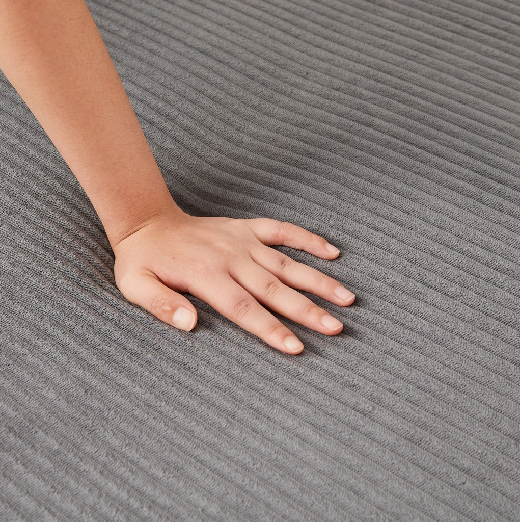 DIVANO Angolare a L 220x155 cm Velluto a coste Grigio