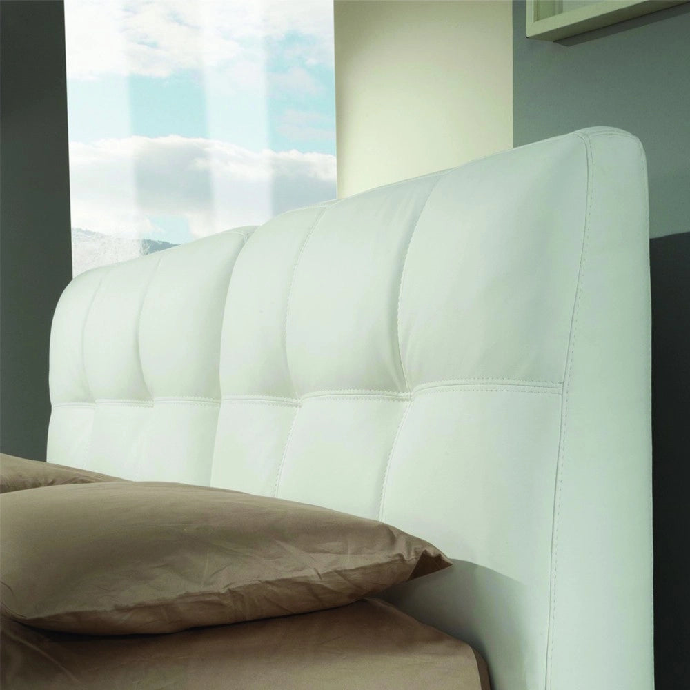 Letto matrimoniale con contenitore Melia ecopelle colore bianco
