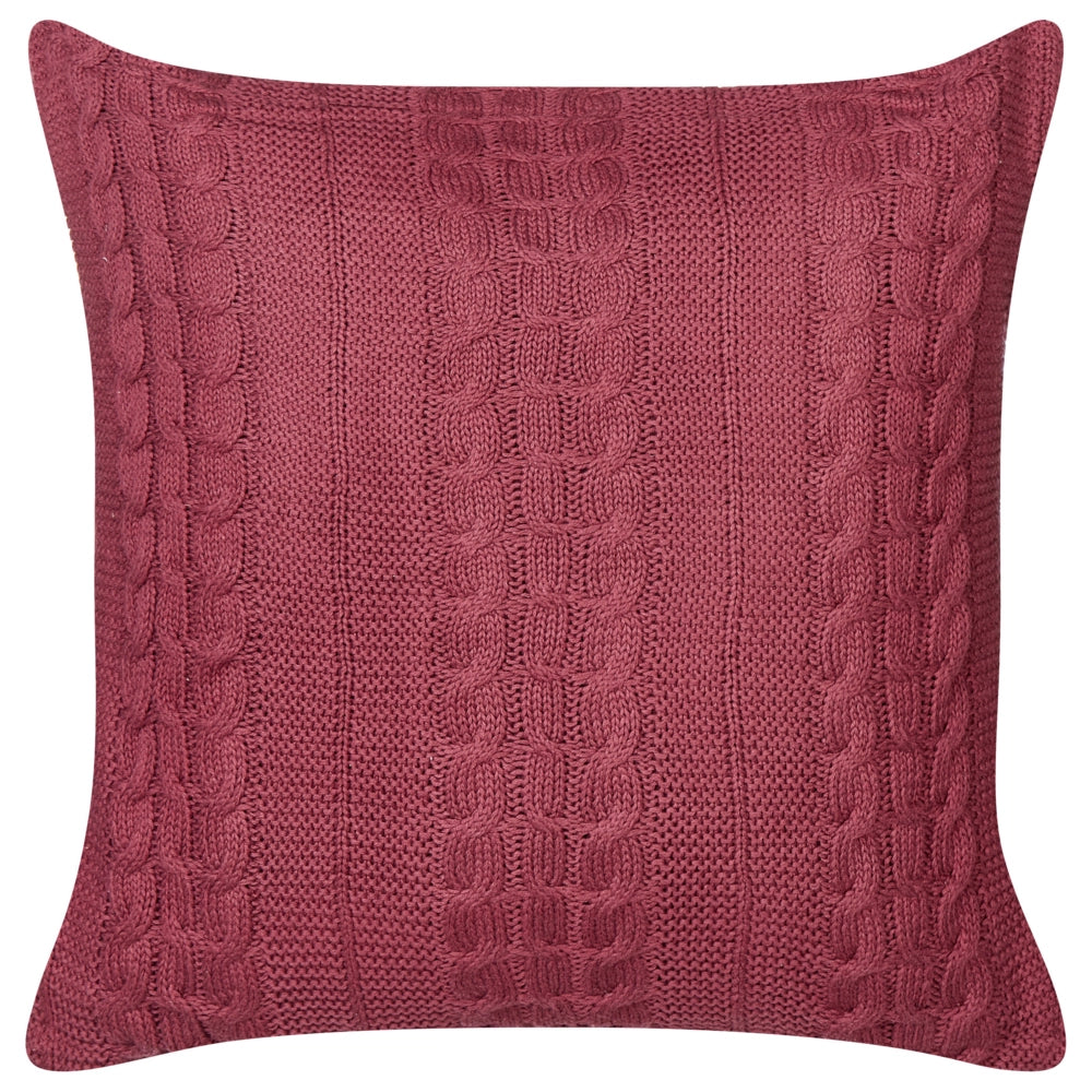 Set di 2 cuscini decorativi in cotone con disegno intrecciato bordeaux camera da letto soggiorno