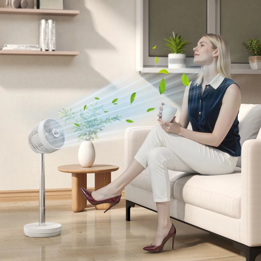 Ventilatore da Scrivania con Telecomando e Batteria Ricaricabile USB, Regolabile in Altezza e Inclinazione, Bianco ¨C zephmum ¨C 30x20x15
