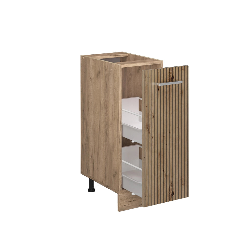 Armadio cucina dispensa alto R-Line Rovere artigianale/Rovere dorato 30 cm, PL Antracite Vicco