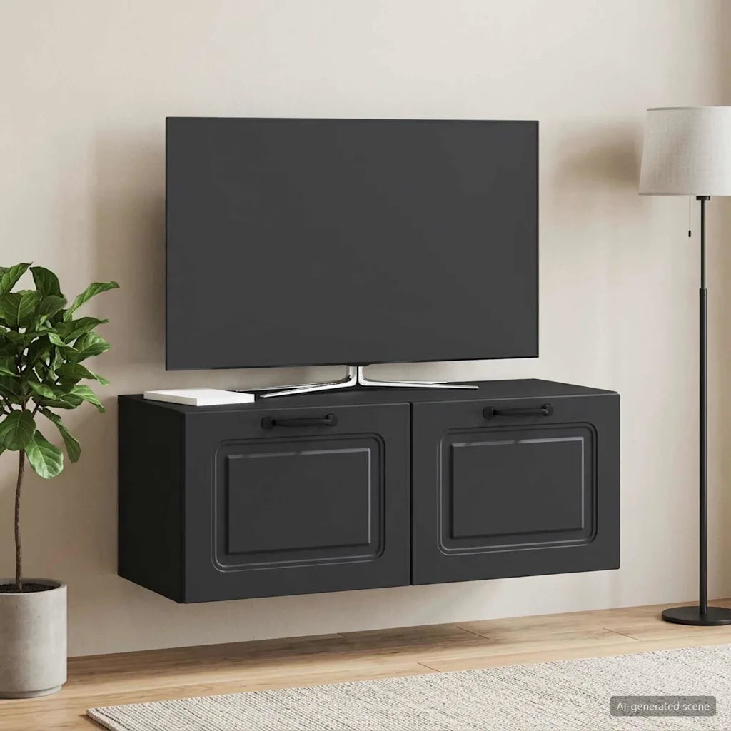 Mobile Porta TV da Muro Nero 78,5 x 31 x 30 cm 899396
