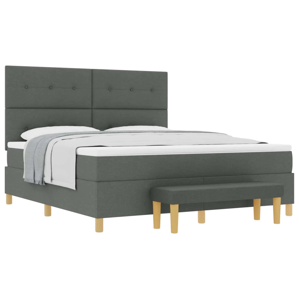 Letto a molle con materasso Grigio scuro 180 x 200 cm Tessuto