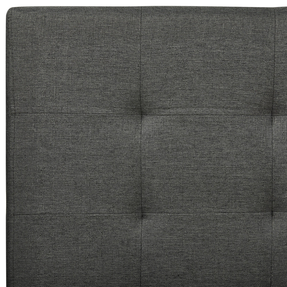 Letto contenitore matrimoniale imbottito grigio chiaro con rete a doghe e cassetti 140 x 200 cm