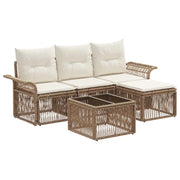 Set Divano da Giardino 5 pcs Beige polyrattan