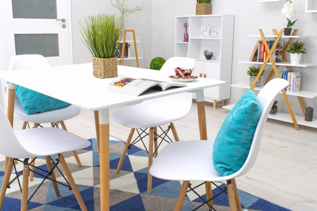 Tavolo da pranzo moderno bianco VALORA YURO 120 cm x 80 cm