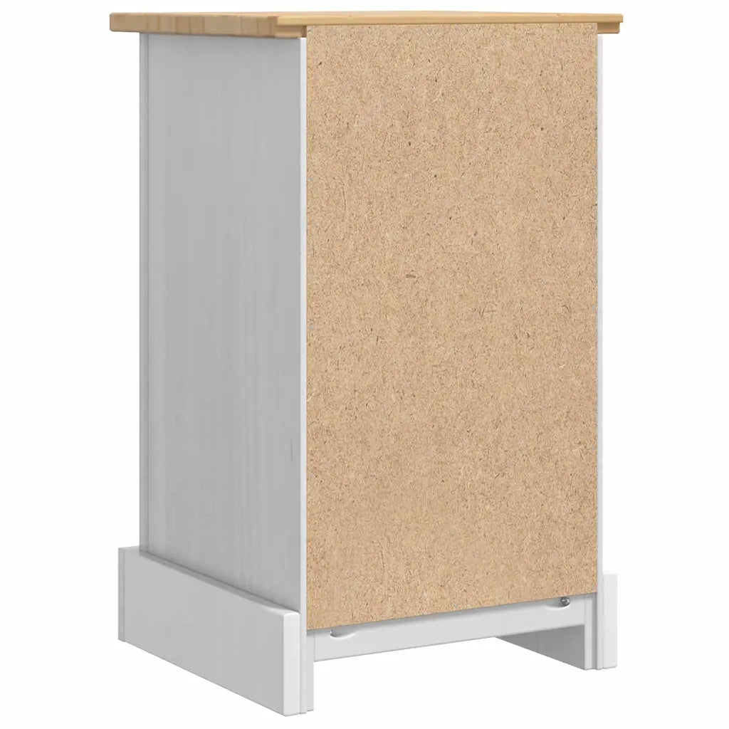Comodino Corona Bianco 35 x 32,5 x 58 cm Pino massello 42021184