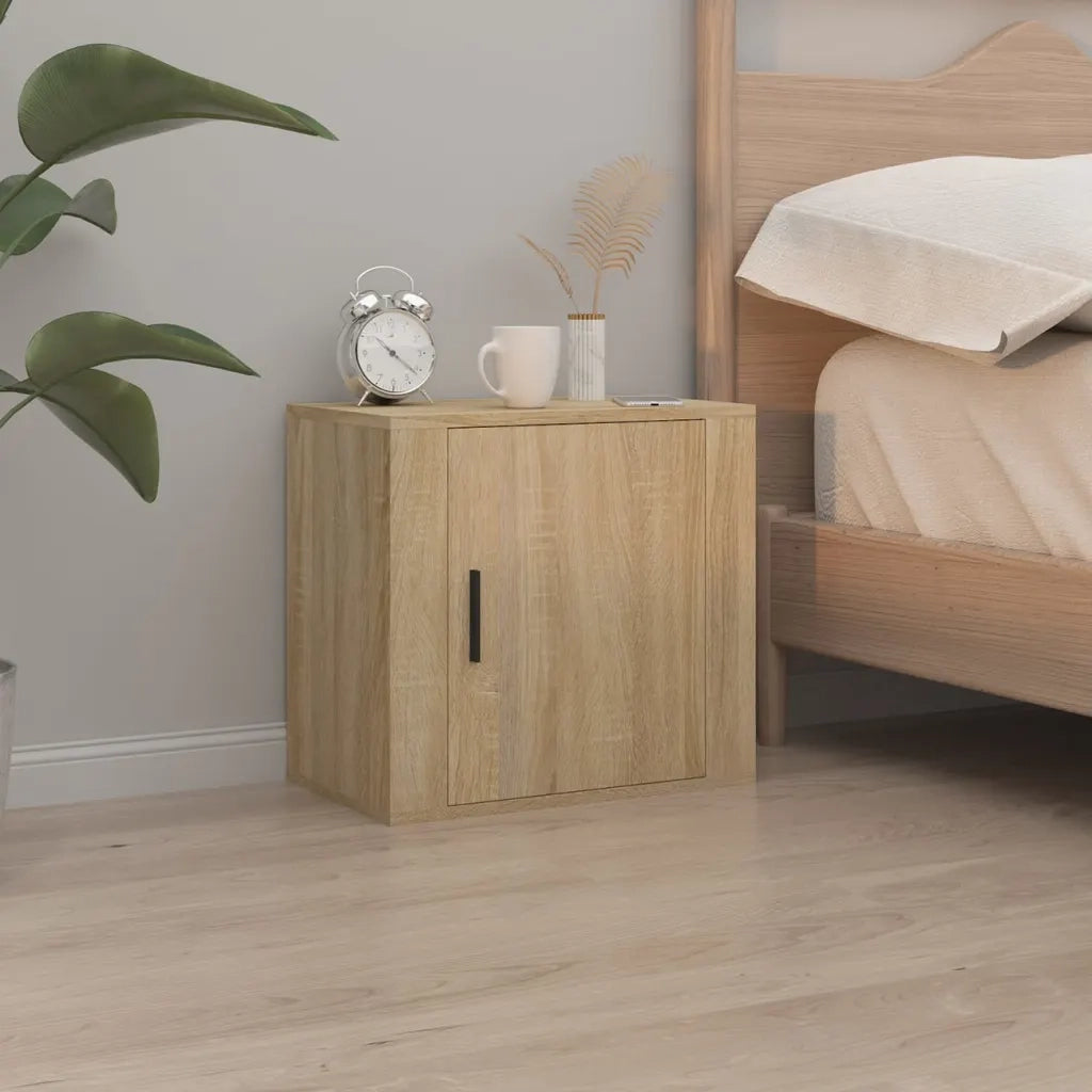 Set di 2 Comodini | Armadio da Notte | Mobiletto da notte a Muro Rovere Sonoma 50x30x47 cm