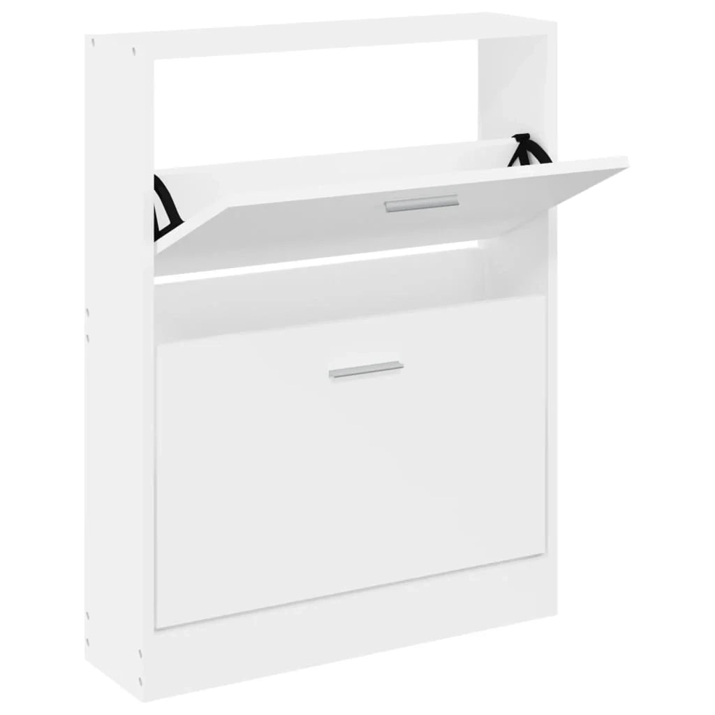 Scarpiera mobile contenitore per scarpe mobile per ingresso/corridoio/soggiorno 59 x 17 x 81 cm legno ingegnerizzato bianco 02_0021473