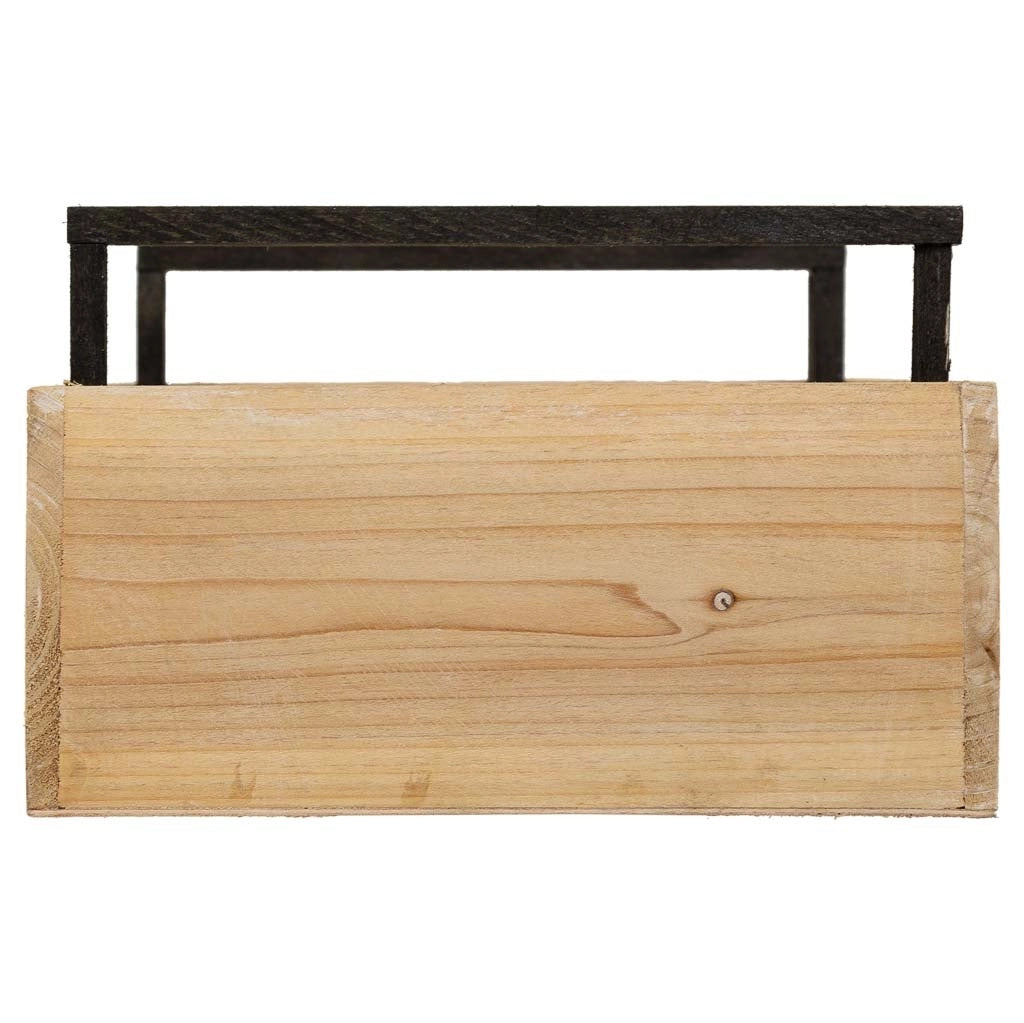 Cesto in legno marrone 33x21x9/13 h