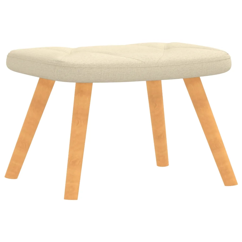 Divano Sedia-Poltrona Relax con Poggiapiedi Crema in Tessuto 513043