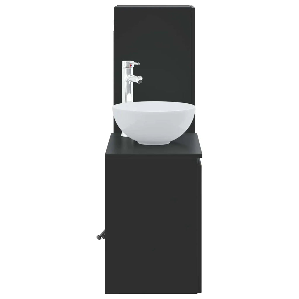 Set di mobili per il bagno 2 pz Nero 33 x 34,5 x 100 cm 3406114