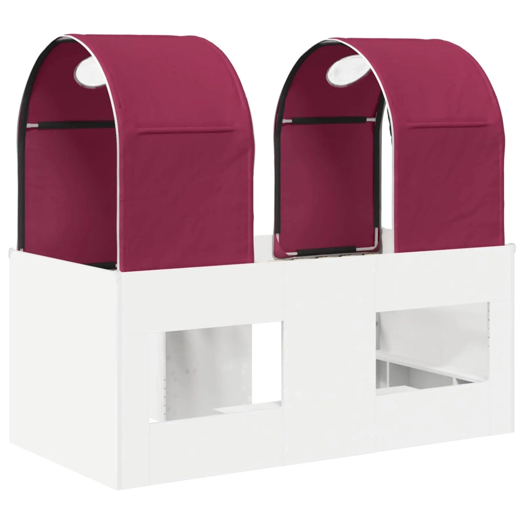 Letto con Tunnel 4 pcs Bianco e Rosso Legno ingegnerizzato 3423489