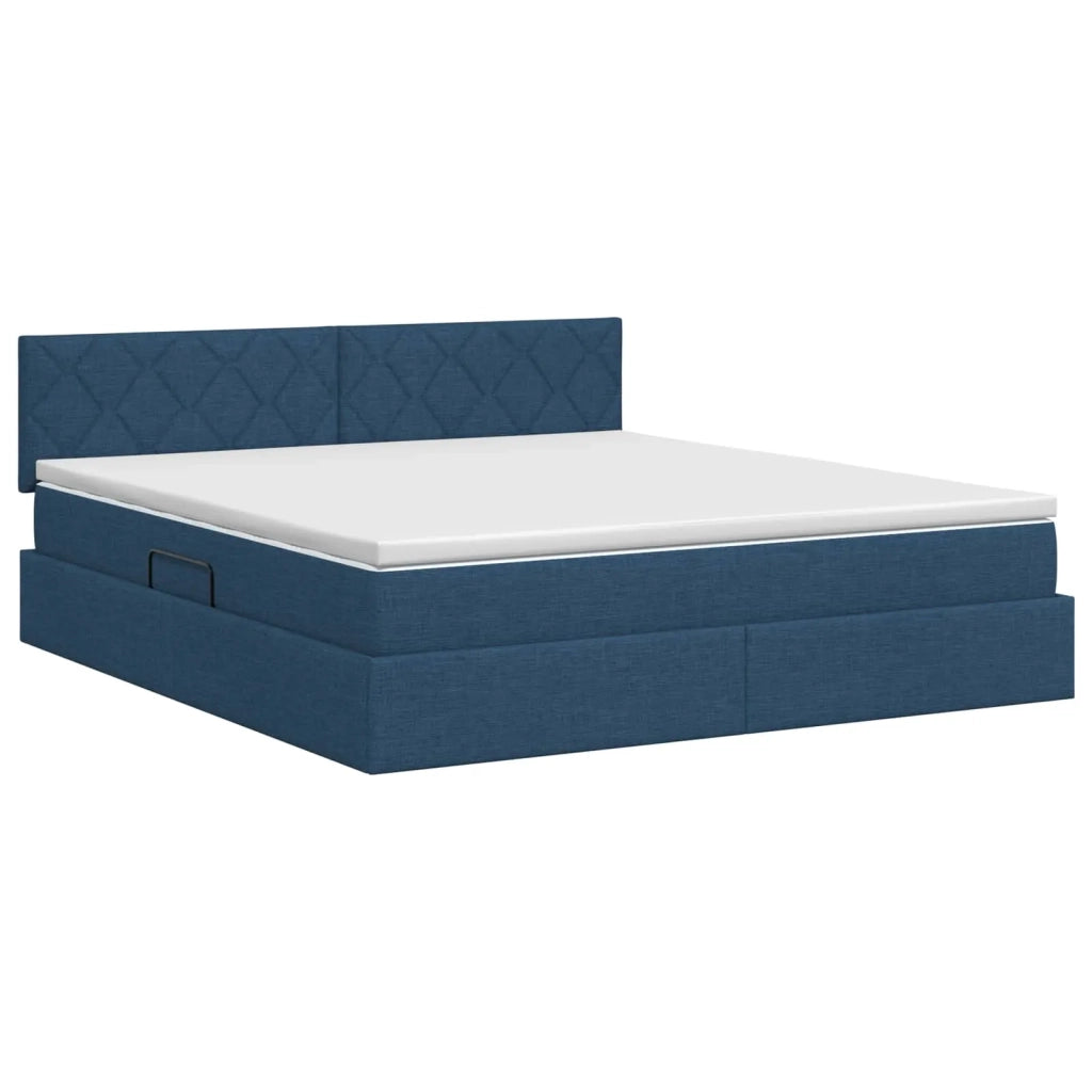 Letto con contenitore e materasso Blu 160 x 200 cm Velluto 3458699