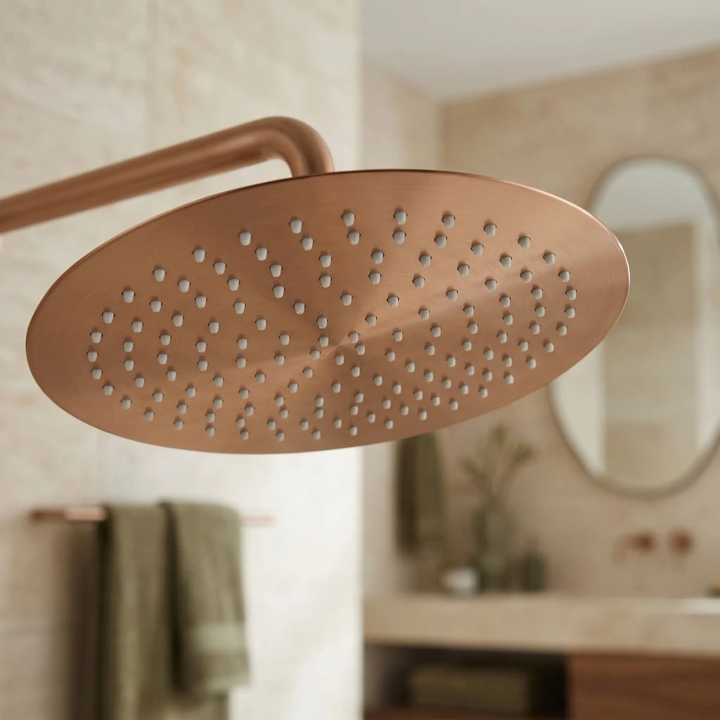 Soffione Doccia Rotondo Rea Js-p014brg 30cm Brush Copper