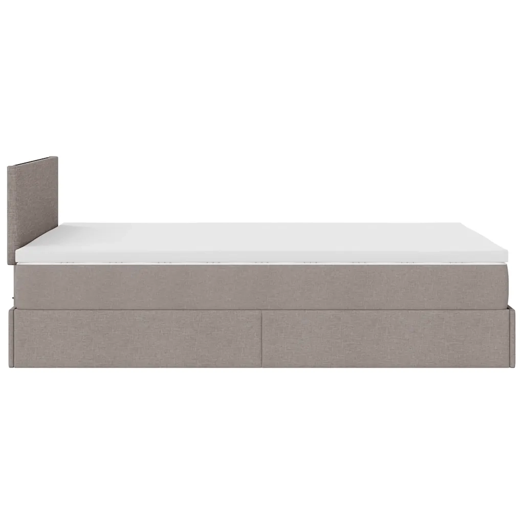 vidaXL Struttura Letto Pouf con Materasso Tortora 120x200cm in Tessuto