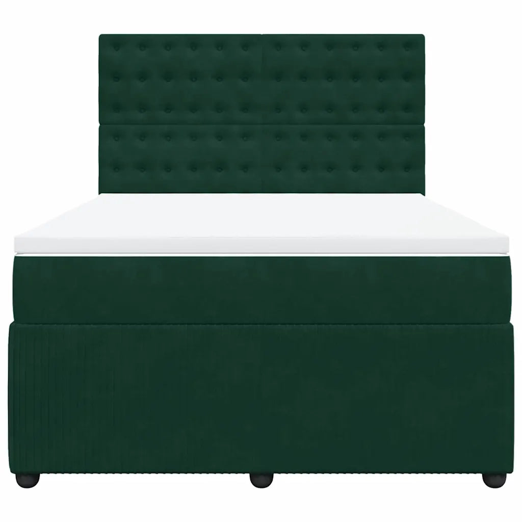Giroletto a Molle con Materasso Verde Scuro 160x200 cm Velluto 3294697
