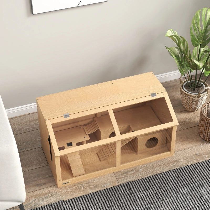 GABBIA per criceti nani spaziosa 85x45x44 cm legno colore naturale