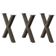 Set di 3 gambe per tavolo da pranzo a forma di X 80 x 72 cm acciaio verniciato a polvere naturale 02_0057265